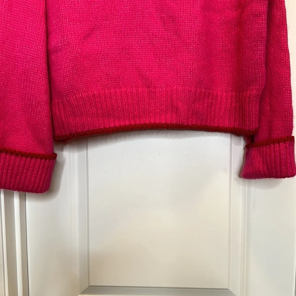 Kate Spade Tipped V Neck Sweater‎ color Pink Size XL NEW with TAGS!